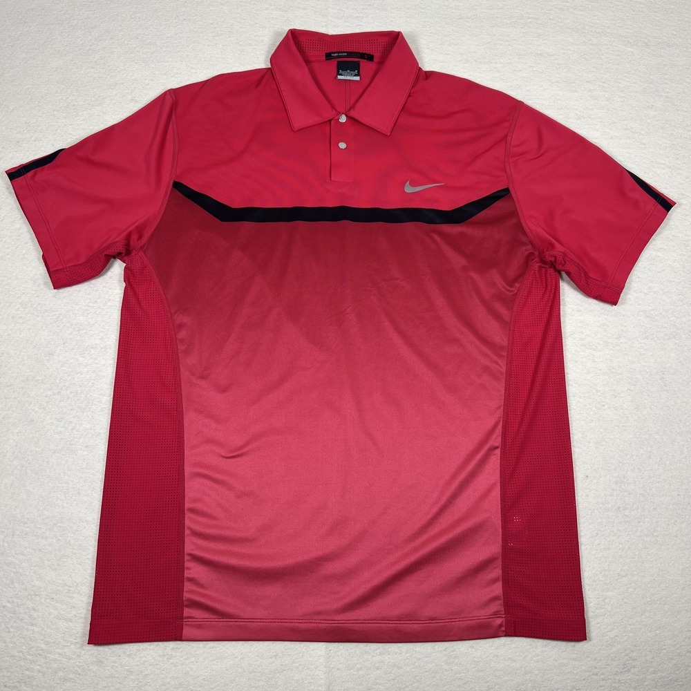 Nike Tiger Woods Collection Golf Polo Shirt Mens Medium Dri-FIT Athletic 542071-